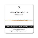 BEST MOTHER IN LAW - MORSE CODE NECKLACE - CA SOULS